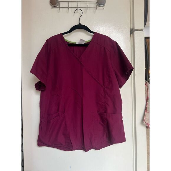 Scrubstar Wine Scrub Top Woman’s Size Large - Picture 1 of 5